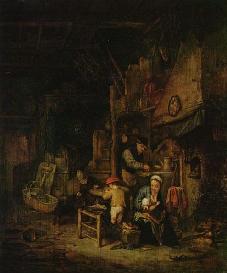 Adriaen van ostade Peasant family at home oil painting image